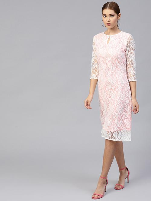keyhole neck floral lace dress - 15679008 - Very Small Image - 1