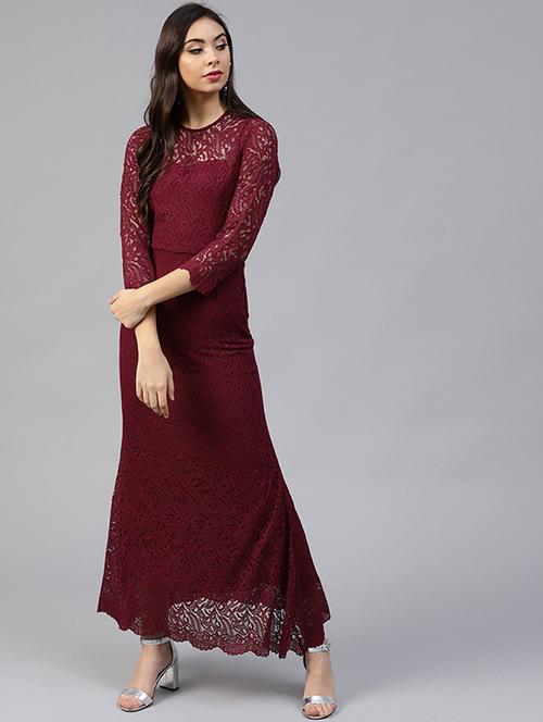 keyhole back lace maxi dress - 15679012 - Very Small Image - 1