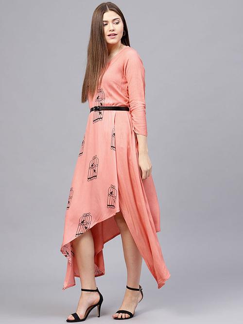 quirky print asymmetric dress - 15679114 - Very Small Image - 1
