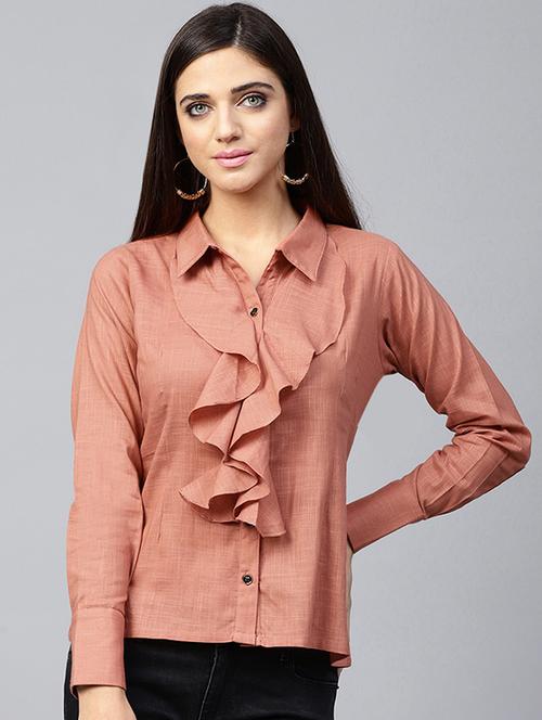 ruffled detail solid shirt - 15679115 - Very Small Image - 1