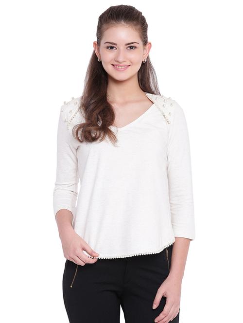 pearl embellished overlap back top - 15679649 - Very Small Image - 1