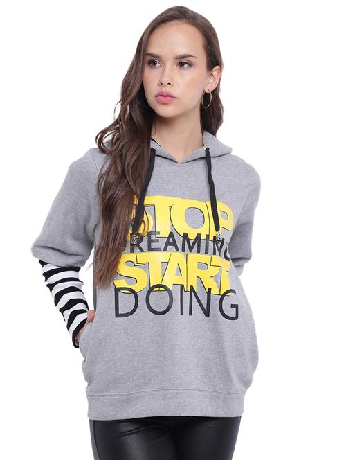 quirky text layered hooded sweatshirt - 15679665 - Very Small Image - 1