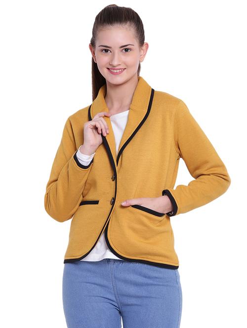 lapel neck contrast piping blazer - 15679679 - Very Small Image - 1