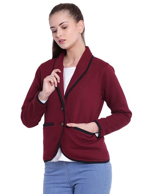 lapel neck contrast piping blazer - 15679680 - Very Small Image - 1