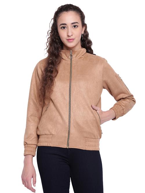 zip detail mock neck bomber jacket - 15679689 - Very Small Image - 1