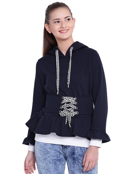 eyelet lace up belted sweatshirt - 15679730 - Very Small Image - 1