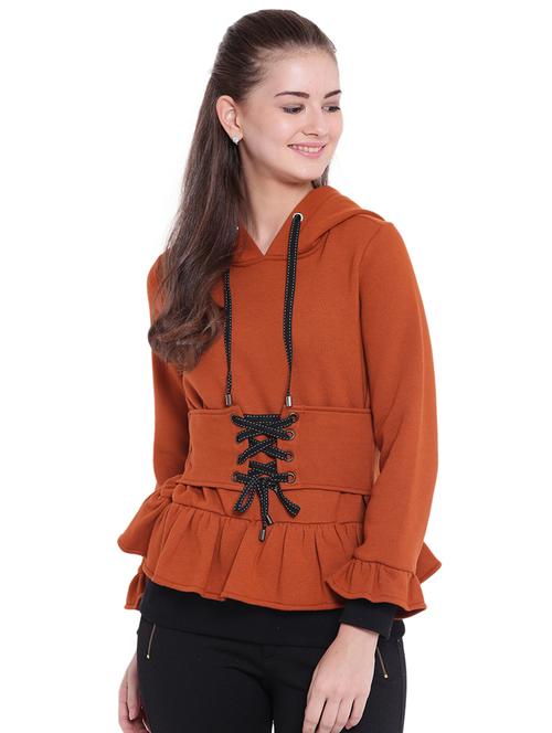 eyelet lace up belted sweatshirt - 15679732 - Very Small Image - 1