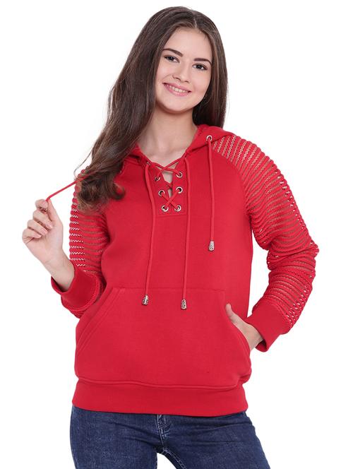 eyelet lace up neck sweatshirt - 15679747 - Very Small Image - 1