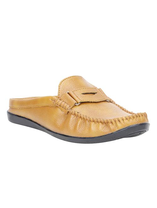 tan leatherette slip on mules - 15679978 - Very Small Image - 1