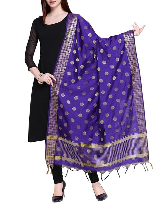 zari self-design banarasi dupatta - 15680026 - Very Small Image - 1