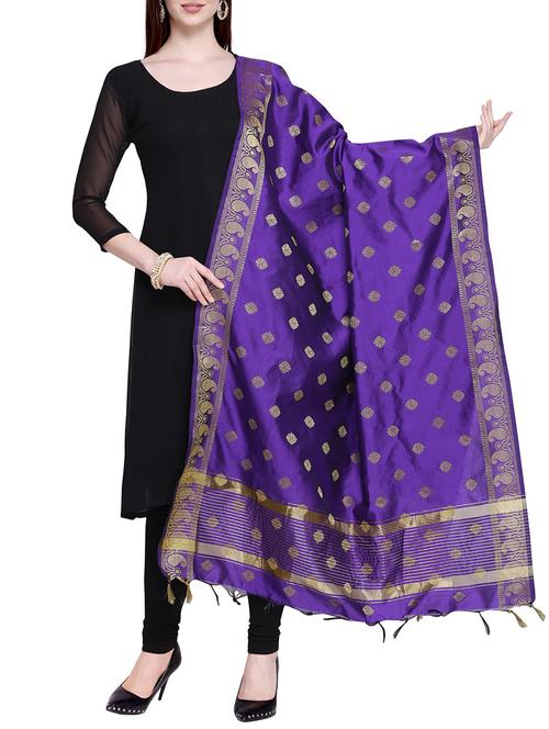zari self-design banarasi dupatta - 15680030 - Very Small Image - 1