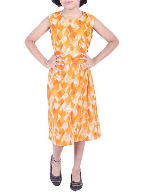 orange cotton frock - 15680040 - Very Small Image - 1