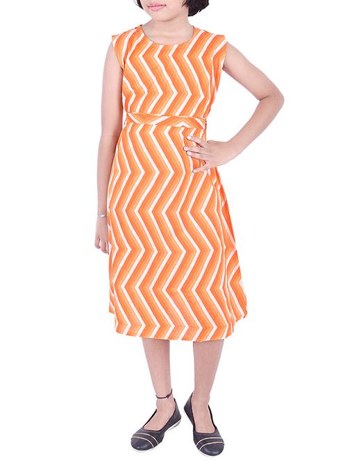 orange cotton frock - 15680054 - Very Small Image - 1