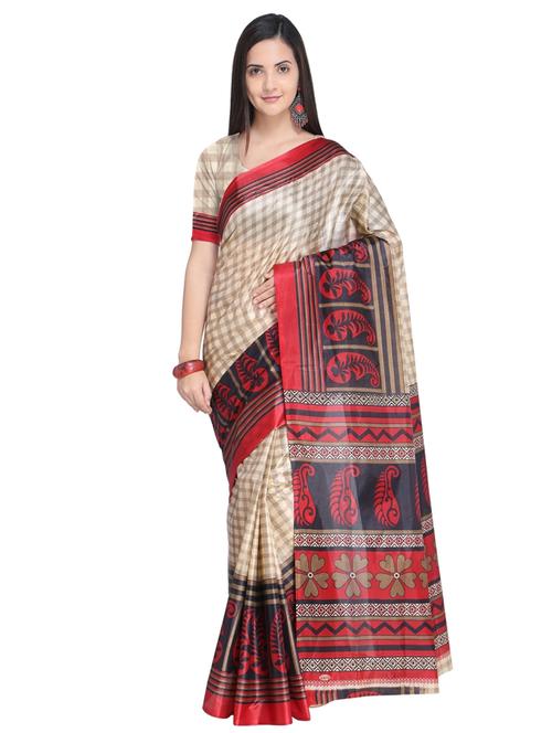 checkered printed saree - 15680374 - Very Small Image - 1