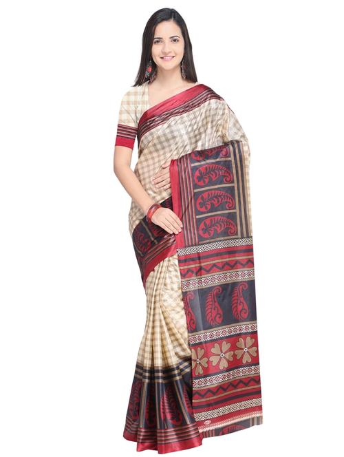 checkered printed saree - 15680375 - Very Small Image - 1