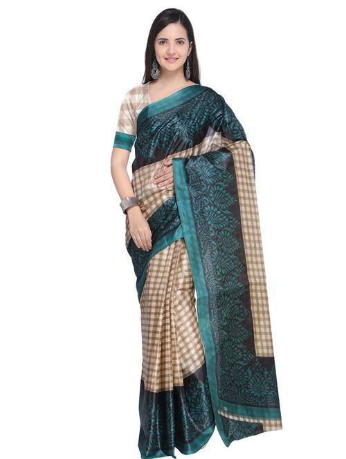 checkered printed saree - 15680393 - Very Small Image - 1