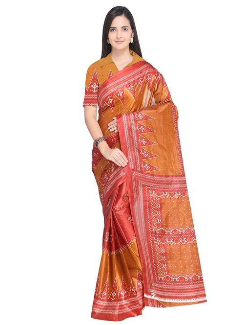 temple bordered printed saree - 15680395 - Very Small Image - 1