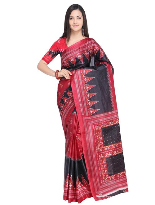 temple bordered printed saree - 15680397 - Very Small Image - 1
