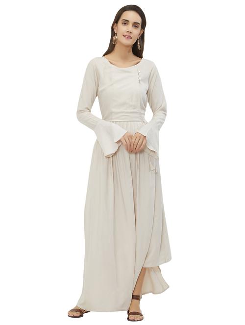 flared bell sleeves dress with tassels - 15680455 - Very Small Image - 1