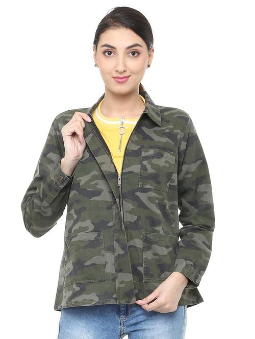slogan print pocket patch military jacket - 15680682 - Very Small Image - 1