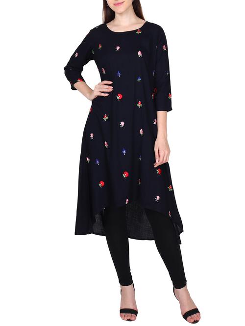 high low embroidered kurta - 15680825 - Very Small Image - 1