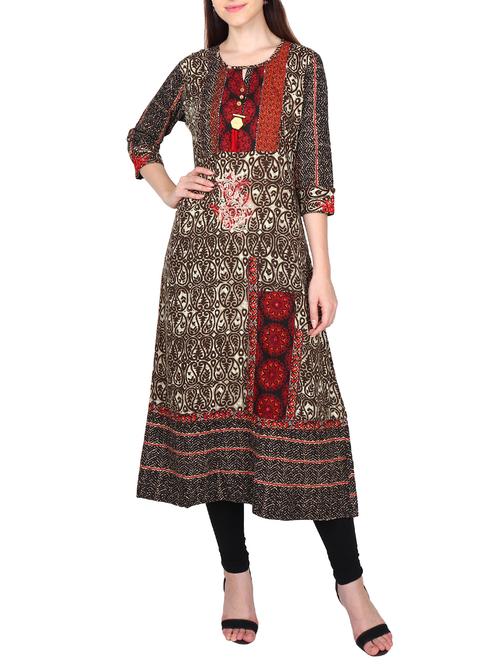 a-line printed kurta - 15680829 - Very Small Image - 1