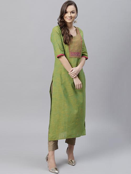 embroidered straight kurta - 15681378 - Very Small Image - 1