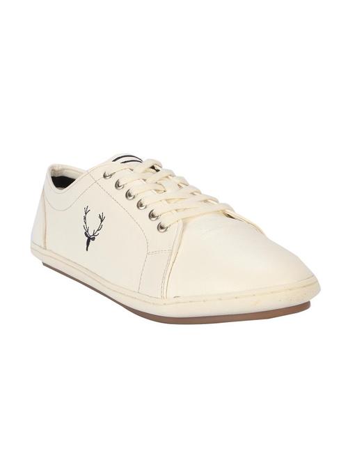 white leatherette lace up sneakers - 15681678 - Very Small Image - 1