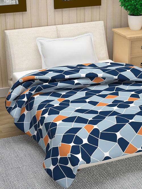 micro polyester 100 gsm disperse print geometric 1 pc single dohar / ac quilt / ac quilt , blue - 15681720 - Very Small Image - 1