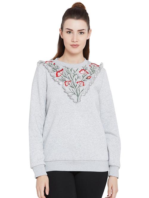 frill detail embroidered sweatshirt - 15682037 - Very Small Image - 1