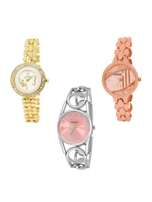 set of 3 round dial analog watch combo -(lk203-222-233) - 15683866 - Very Small Image - 1