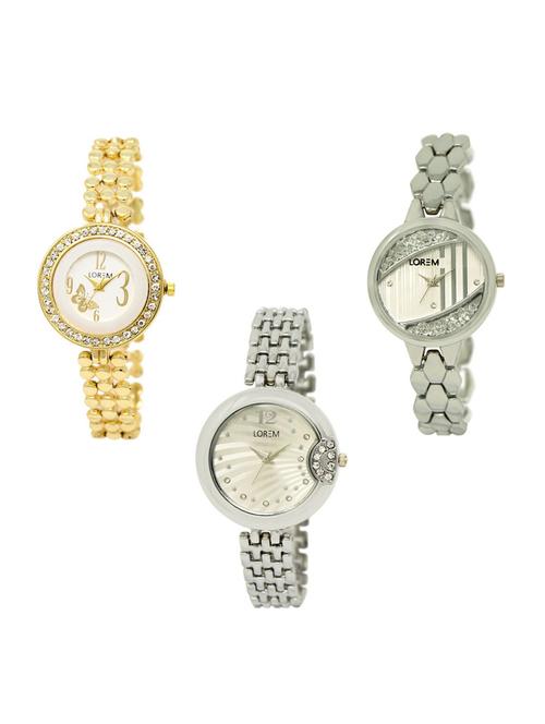 set of 3 round dial analog watch combo -(lk203-223-227) - 15683883 - Very Small Image - 1