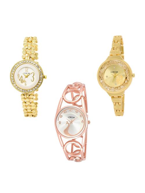 set of 3 round dial analog watch combo -(lk203-224-232) - 15683940 - Very Small Image - 1