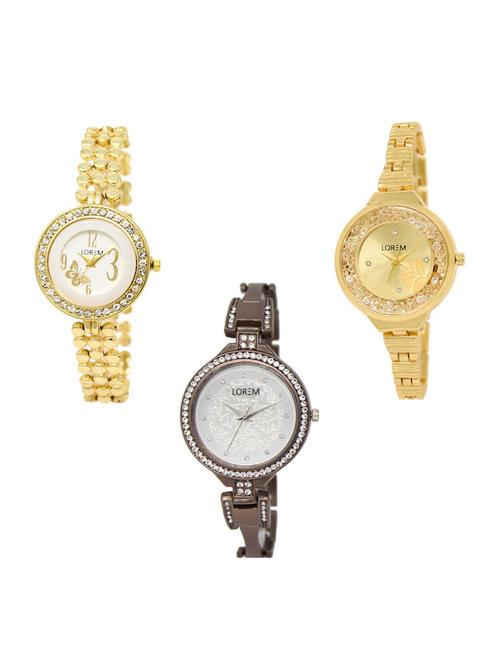 set of 3 round dial analog watch combo -(lk203-224-236) - 15683955 - Very Small Image - 1