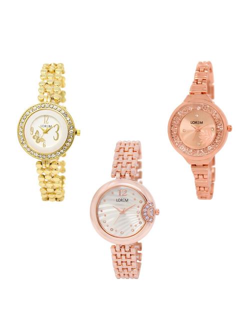 set of 3 round dial analog watch combo -(lk203-225-228) - 15683987 - Very Small Image - 1