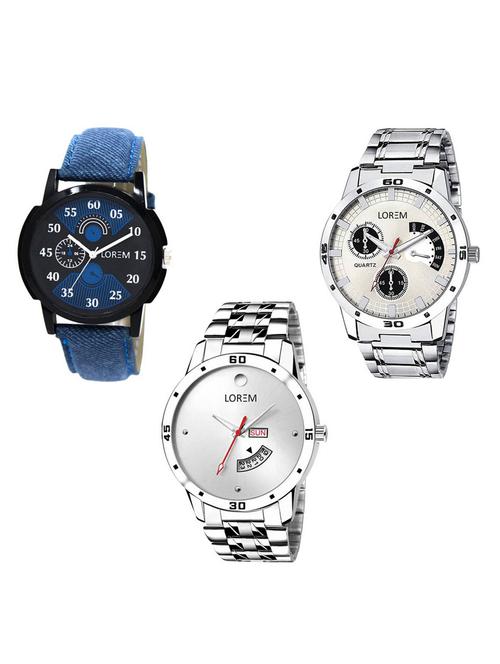 set of 3 analog watch combo -(lk-02-101-103) - 15683999 - Very Small Image - 1
