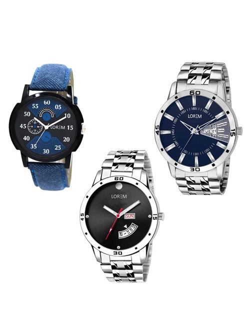 set of 3 analog watch combo -(lk-02-102-104) - 15684003 - Very Small Image - 1