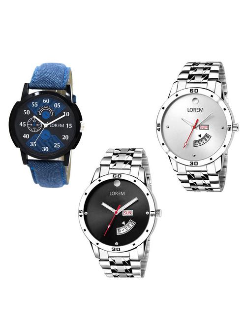 set of 3 analog watch combo -(lk-02-103-104) - 15684004 - Very Small Image - 1