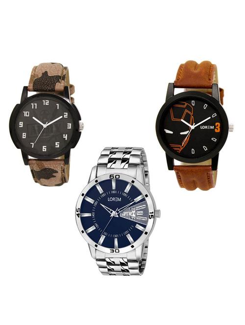 set of 3 analog watch combo -(lk-03-04-102) - 15684007 - Very Small Image - 1