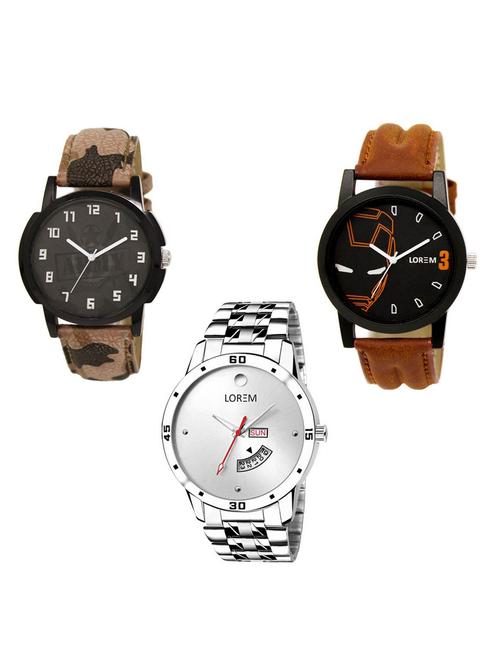 set of 3 analog watch combo -(lk-03-04-103) - 15684009 - Very Small Image - 1
