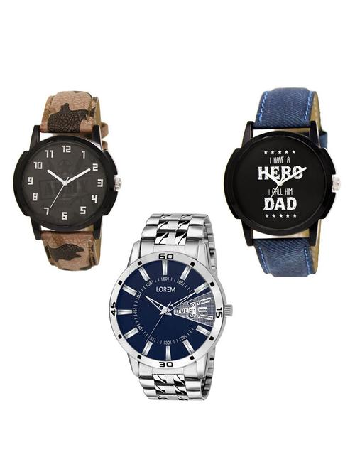 set of 3 analog watch combo -(lk-03-07-102) - 15684026 - Very Small Image - 1