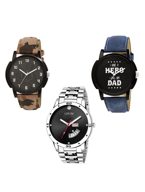 set of 3 analog watch combo -(lk-03-07-104) - 15684029 - Very Small Image - 1