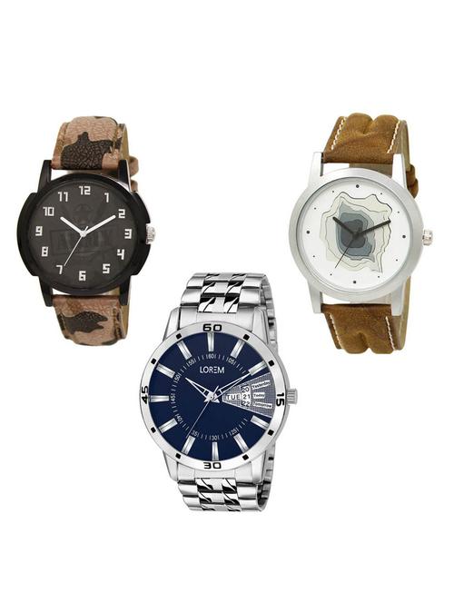 set of 3 analog watch combo -(lk-03-09-102) - 15684038 - Very Small Image - 1