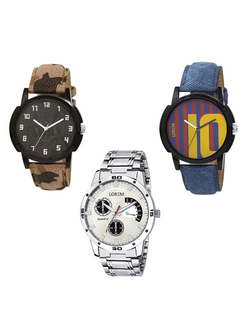 set of 3 analog watch combo -(lk-03-10-101) - 15684043 - Very Small Image - 1