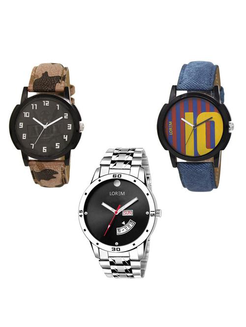 set of 3 analog watch combo -(lk-03-10-104) - 15684048 - Very Small Image - 1