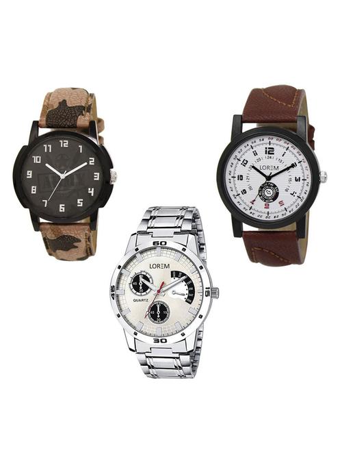set of 3 analog watch combo -(lk-03-11-101) - 15684050 - Very Small Image - 1