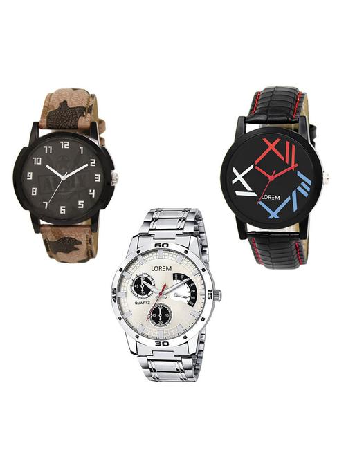 set of 3 analog watch combo -(lk-03-12-101) - 15684056 - Very Small Image - 1