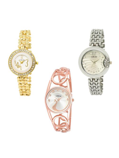 set of 3 round dial analog watch combo -(lk203-227-232) - 15684072 - Very Small Image - 1