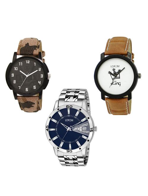 set of 3 analog watch combo -(lk-03-18-102) - 15684094 - Very Small Image - 1