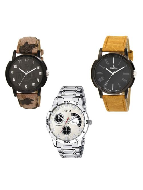 set of 3 analog watch combo -(lk-03-19-101) - 15684099 - Very Small Image - 1